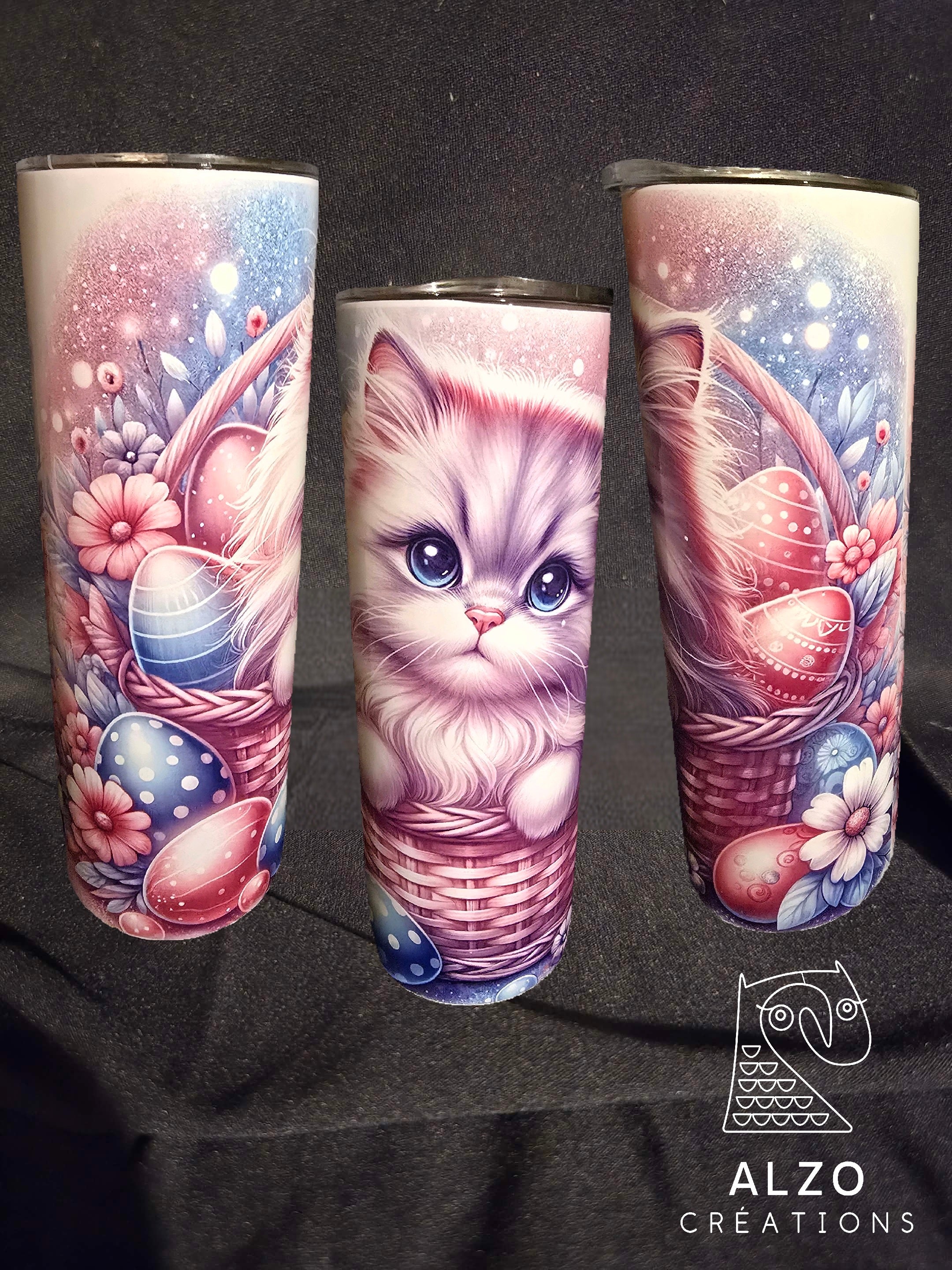Tumbler Pâques chat
